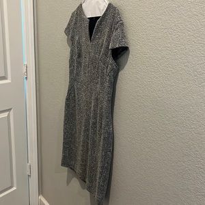 Navy/cream sheath dress, Banana Republic Factory, 6 petite.